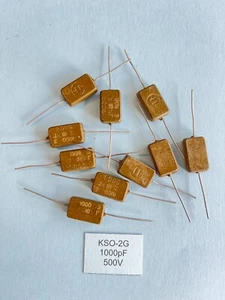Capacitor KSO-2G (КСО-2Г) 1000pF/500V Silver Mica, Soviet NOS, lot of 10 pcs - Afbeelding 1 van 1