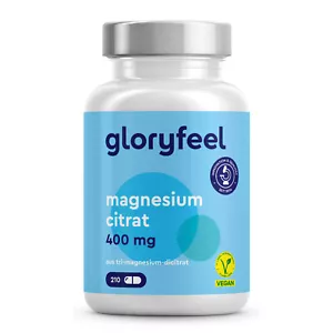 Magnesiumcitrat Hochdosiert - 400mg Tri-Magnesium Dicitrat pro Tag - 200 Kapseln - Bild 1 von 8