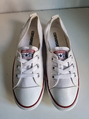 CONVERSE CTAS DAINTY BALLET UK 4 EU 37 DAMEN MÄDCHEN WEISS CANVAS SNEAKER SCHMAL - Bild 1 von 4