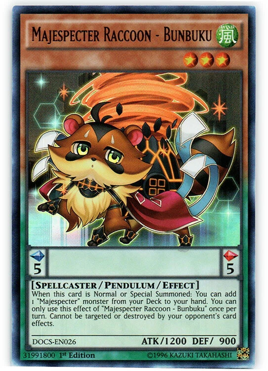 Yugioh! LP Majespecter Raccoon - Bunbuku - DOCS-EN026 - Ultra Raro - 1ª Edición Foto 1 de 1