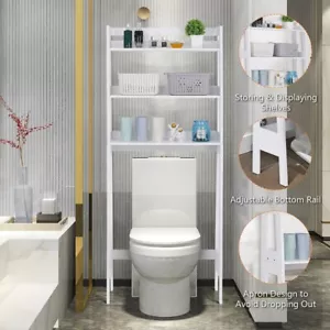 Over The Toilet Storage 3-Tier Shelf Organizer Storage Rack for Bathroom Laundry - Picture 1 of 24