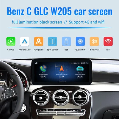 Benz C W205 GLC Car Screen 12.3inch Autoradio head unit Android13 Media Carplay - Image 1 of 4