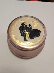 Vintage Metal Powder Musical Box Alpen - Picture 1 of 3