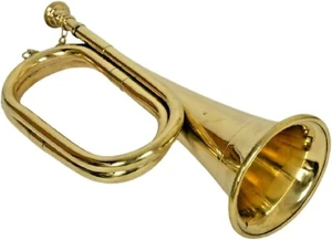Brass Blowing Bugle | Civil War Era Brass Bugle US Military Cavalry Style Horn - Picture 1 of 7