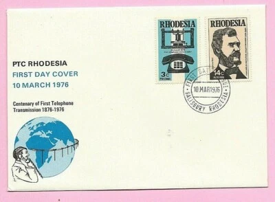 RHODESIA 1976 FDC - CENTENARY OF FIRST TELEPHONE TRANSMISSION - Fdi SALISBURY  - Image 1 of 2