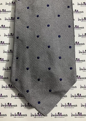Corbata rara BROOKS BROTHER gris seda con diseño de lunares azul marino TOTALMENTE NUEVA Foto 1 de 3