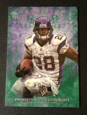 2013 Topps Inception 🏈 ADRIAN PETERSON #60 Green/199 VIKINGS Oklahoma SOONERS - Image 1 of 2