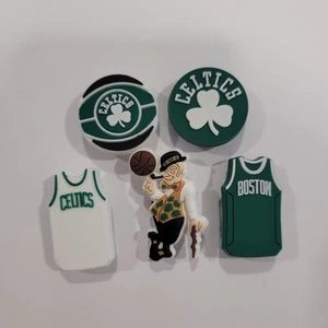 Boston Celtics Basketball Team Charms For Crocs Shoe Charms - 5 Pieces - Picture 1 of 4