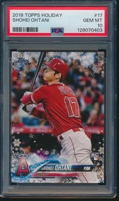 Tarjeta de novato PSA 10 SHOHEI OHTANI 2018 TOPPS HOLIDAY #17 LA Angels RC gema como nueva Foto 1 de 2