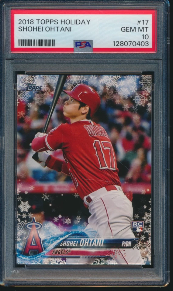 Tarjeta de novato PSA 10 SHOHEI OHTANI 2018 TOPPS HOLIDAY #17 LA Angels RC gema como nueva Foto 1 de 2