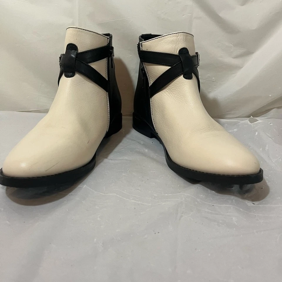 Классическая кожаная лодыжка Kurt Geiger цвета черного и слоновой кости - Изображение 1 из 1