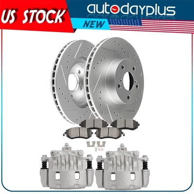 Juego de pastillas de freno y pinzas de freno rotores de disco delanteros para Subaru Impreza 2002-2010 Foto 1 de 4