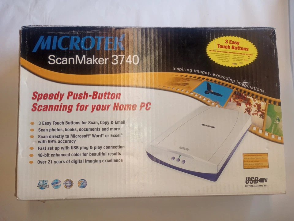 Microtek ScanMaker 3740 Flatbed Scanner New In Box Fr Shipping  - Image 1 of 4