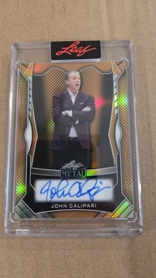 2025 Leaf Metal Authentics John Calipari Auto #1/1 LEGENDARY Kentucky Coach Gold - Image 1 of 3
