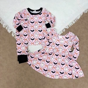 Frightfully Fun Halloween Sweet Ghost Long Sleeve Pajama Set and Dress - Picture 1 of 10