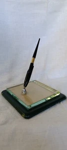 ANTICO STILOFORO Con Base In Cristallo su Legno PENNA PELIKAN Anni '50 - Imagen 1 de 15