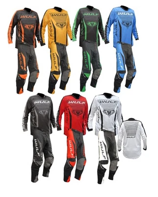 Conjunto kit motocross adulto Wulfsport Linear MX jersey y pantalón moto ATV quad Foto 1 de 4