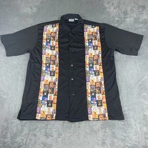 VTG Playboy Magazine Shirt Men L Black Centerfold Cover Bowling Button Up - Picture 1 of 17