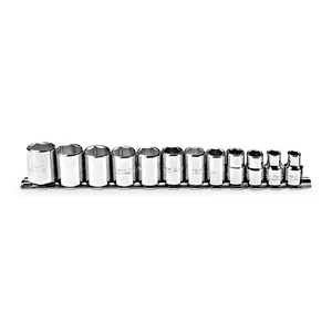PROTO J52212 Socket Set,Chrome,8 mm to 19 mm,6Pt 1AC94 - Picture 1 of 1