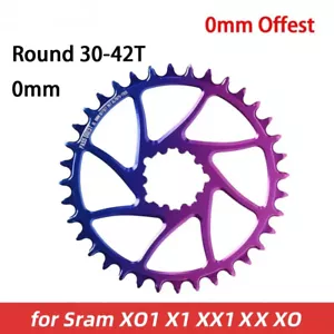 0mm Offset Chainring MTB Bike Narrow Wide Chainwheel Round 30T-42T Direct Mount - Picture 1 of 31