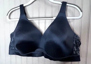 Cacique Women FULL COVERAGE BRA 44C Navy Blue Lace Lightly Lined NO WIRE NEW - Picture 1 of 7