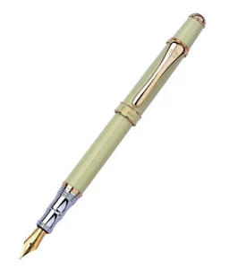 Duke Supreme Emperor Fountain Pen Medium Nib Smooth Writing Green- White - Picture 1 of 10