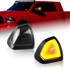 Amber LED Side Mirror Turn Signal Lights For Dodge Ram 1500 2500 3500 Smoked Len - Picture 1 of 8