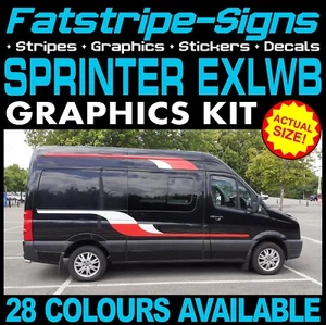 para adaptarse a MERCEDES SPRINTER EXLWB AUTOCARAVANA PEGATINAS GRÁFICAS RAYAS FURGONETA CÁMPER - Imagen 1 de 4