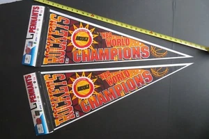 1994 VINTAGE HOUSTON ROCKETS WORLD CHAMPS Basketball Pennants (2) 2 - NBA W/TAGS - Picture 1 of 12