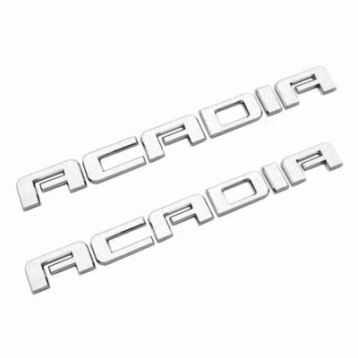 2x Se adapta a la puerta delantera o trasera de Acadia placa de identificación logotipo emblema cromado Foto 1 de 4