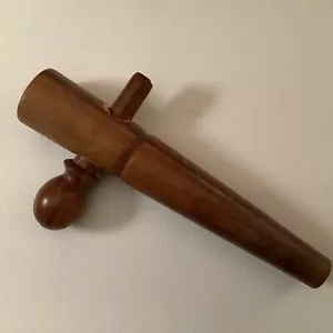 Hand Tooled Wooden Whiskey Barrel Keg Tap Bung Spigot Wine Beer Man Cave 7-1/4” - Picture 1 of 6