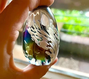 Glass wave coastal ocean wave paper weight iridescent - Picture 1 of 5
