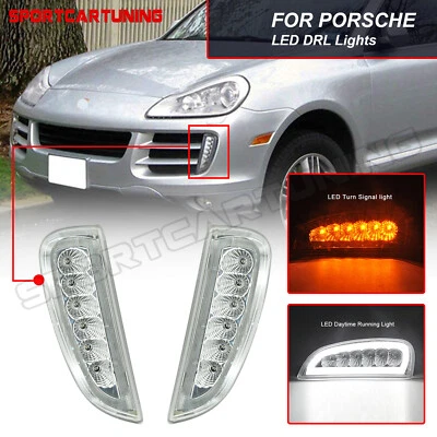 Luces antiniebla LED DRL para parachoques delantero luces de señal de giro para Porsche Cayenne 2006-2010 Foto 1 de 4