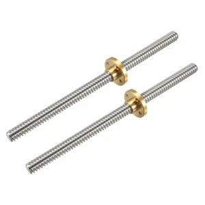 2PCS 150mm T8 Pas Vis tête filetée Tige Écrou Cuivre pour imprimante 3D - Photo 1/3
