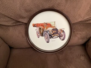 1909 Peerless Antique Car Collectible Serving Tin Tray 11” Round - Picture 1 of 4