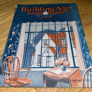Aug 1927 BUILDING AGE & NATIONAL BUILDER Tenafly / Bloomington IL /ASBESTOS ADS - Picture 1 of 24