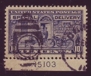 E12 or E12a (10c Spec Del) - PLATE # - GEM CENTER - BIG MARGINS - CHICAGO DUPLEX - Picture 1 of 2
