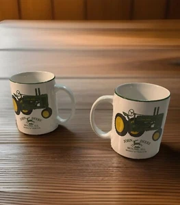 2 John Deere Coffee Mugs Cups Model “A” Tractor Moline ILL Vintage Logo 1937 - Picture 1 of 7