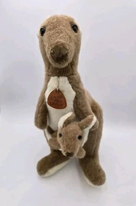 Vintage Dakin Elegante Kangaroo Plush Mom And Baby Joey Lifelike Large 1980s - Picture 1 of 12