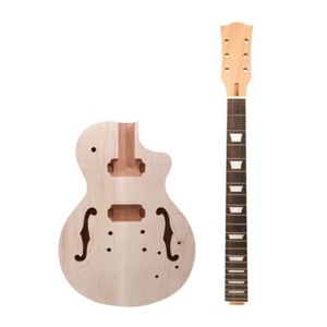 1set Guitar Kit Guitar Neck 22fret 24.75inch Guitar Body Mahogany Semi Hollow - Picture 1 of 4