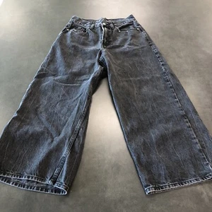 Old Navy Women's Size 8 Petite Black Denim Extra High Rise Baggy Wide Leg Jeans - Picture 1 of 15