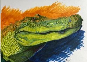 SEC SPORTS PLAYER PRINT of Florida Mascot, Albert the Gator by Michael Brown - Picture 1 of 1