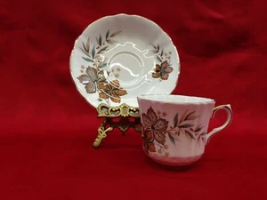 Royal London Numbered Brown 5 Leaf Bone China Tea Cup And Saucer Set - Picture 1 of 8