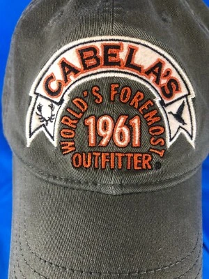 EUC vtg Cabela's cotton/spandex one-size fitted cap, wide elastic sweat band cap - Image 1 of 4