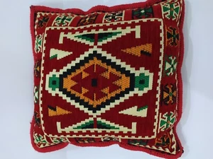 Zweiseitiges dekoratives türkisches Kissen Kissenbezug Anatolischer Kelim 40x40cm - Bild 1 von 4