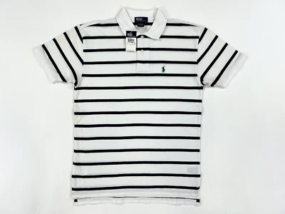 *MINOR DEFECT* Polo Ralph Lauren Boy's Short Sleeve Striped Polo - White/Navy - - Image 1 of 4