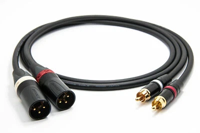1Foot-Mogami 2534 Quad Stereo Pair (L, R) cables | Neutrik Gold RCA to XLR Male - Image 1 of 3