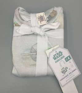 Pottery Barn Kids Star Wars Baby Yoda Organic Pajama Set 2 Pc Gray Size 4 #H795