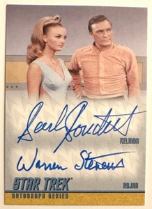 STAR TREK : BARBARA BOUCHET/WARREN STEVENS jako KELINDA/ROJAN DUAL AUTO CARD DA24 - Zdjęcie 1 z 2