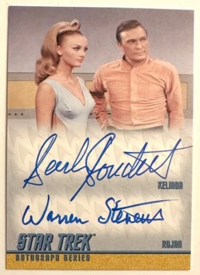 STAR TREK : BARBARA BOUCHET/WARREN STEVENS as KELINDA/ROJAN DUAL AUTO CARD DA24 - Image 1 of 2